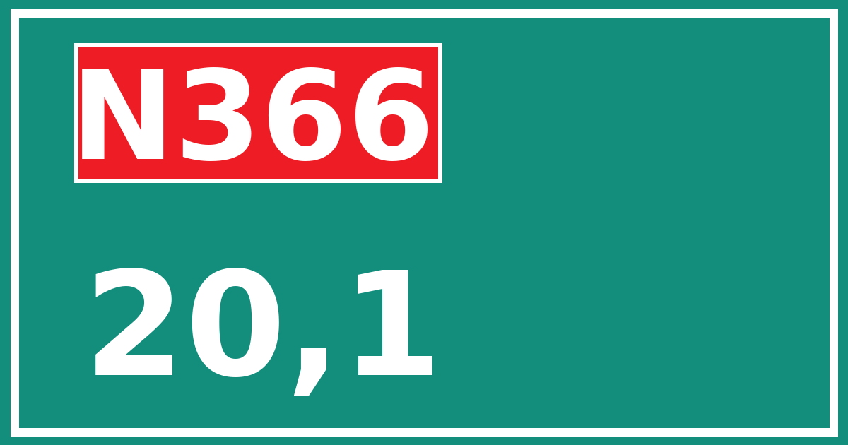 Hectometerbord N366 20,1