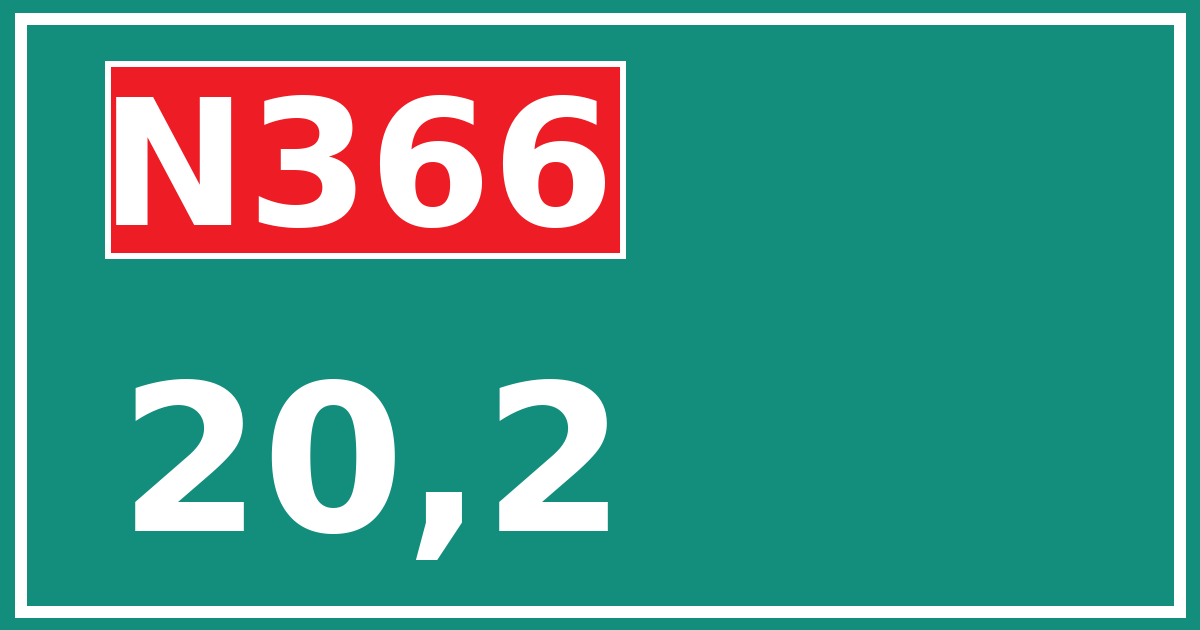 Hectometerbord N366 20,2