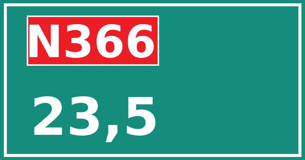Hectometerbord N366 23,5