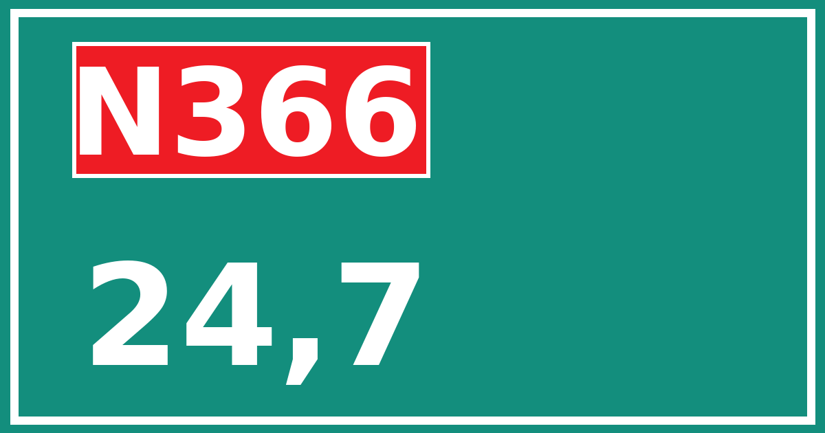 Hectometerbord N366 24,7