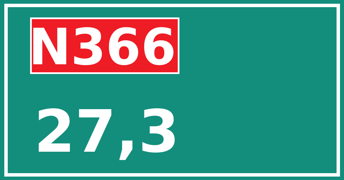 Hectometerbord N366 27,3