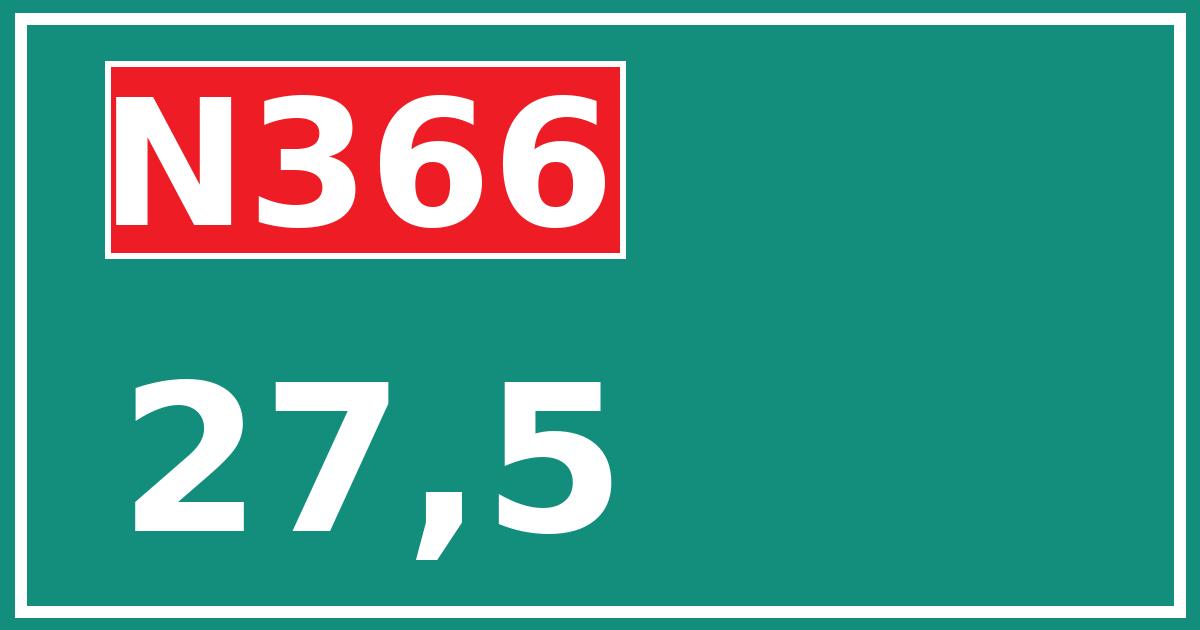 Hectometerbord N366 27,5
