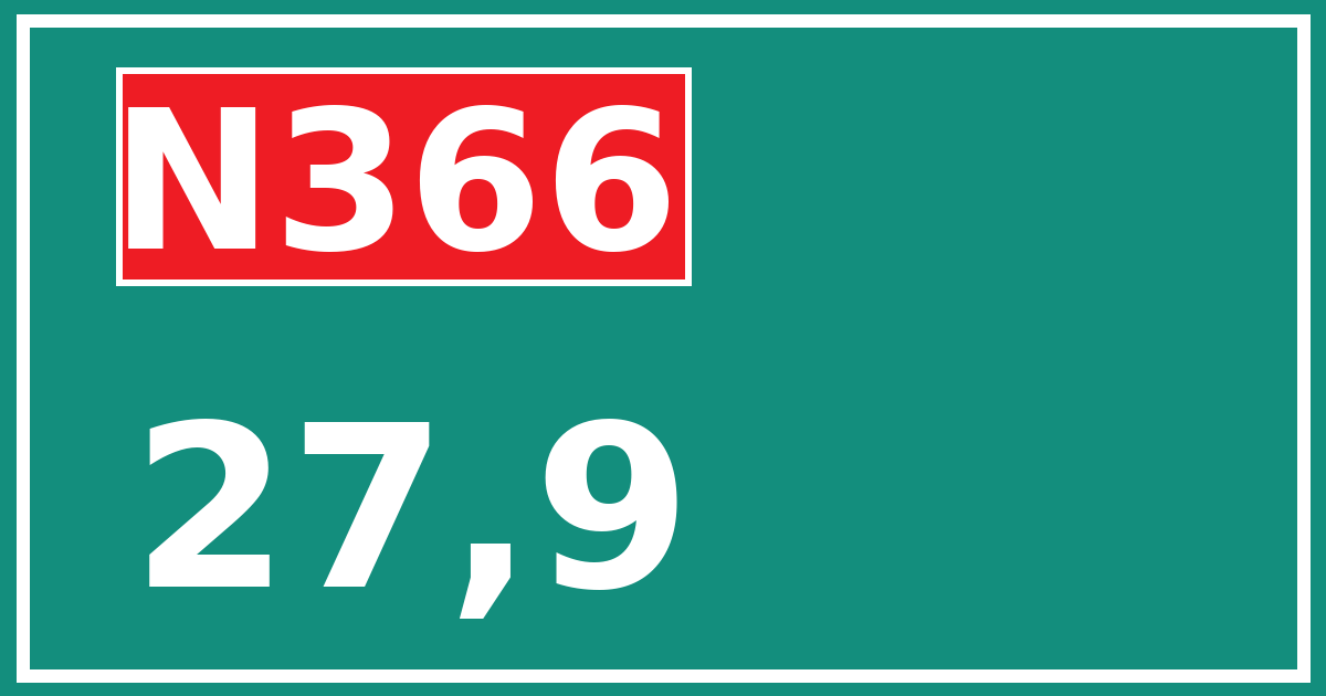 Hectometerbord N366 27,9