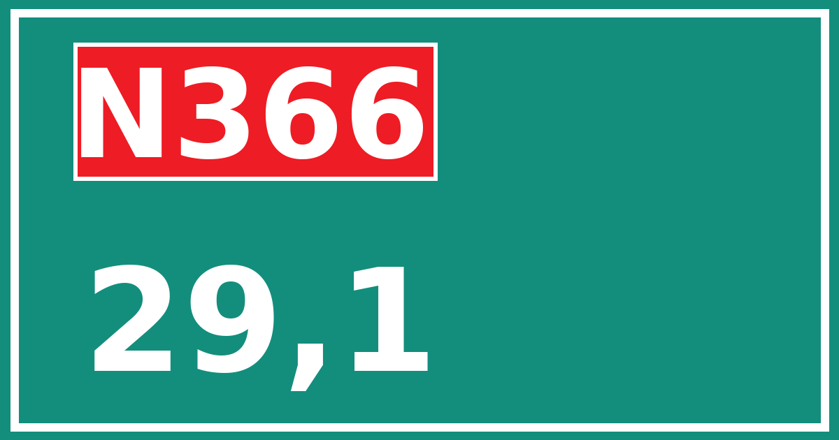 Hectometerbord N366 29,1