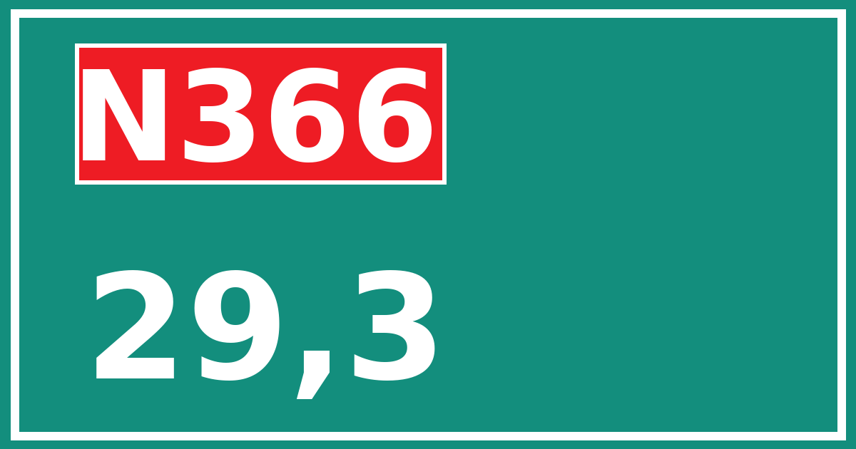 Hectometerbord N366 29,3