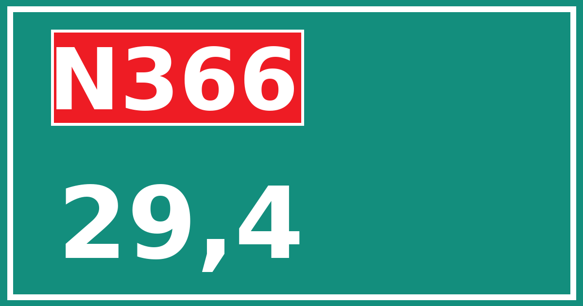 Hectometerbord N366 29,4