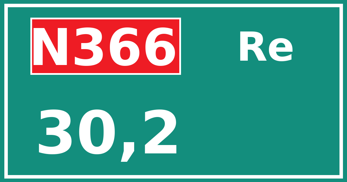 Hectometerbord N366 30,2 zijde Re