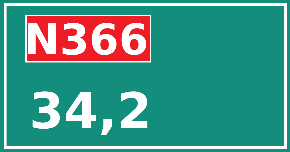 Hectometerbord N366 34,2