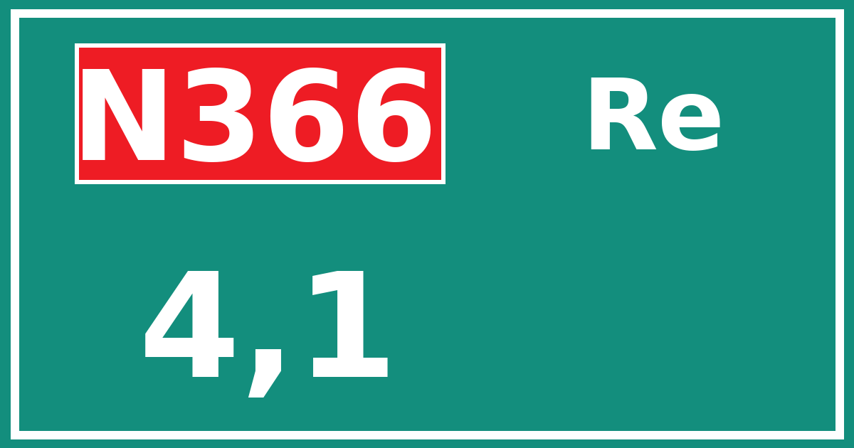 Hectometerbord N366 4,1 zijde Re