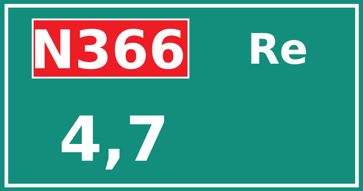 Hectometerbord N366 4,7 zijde Re