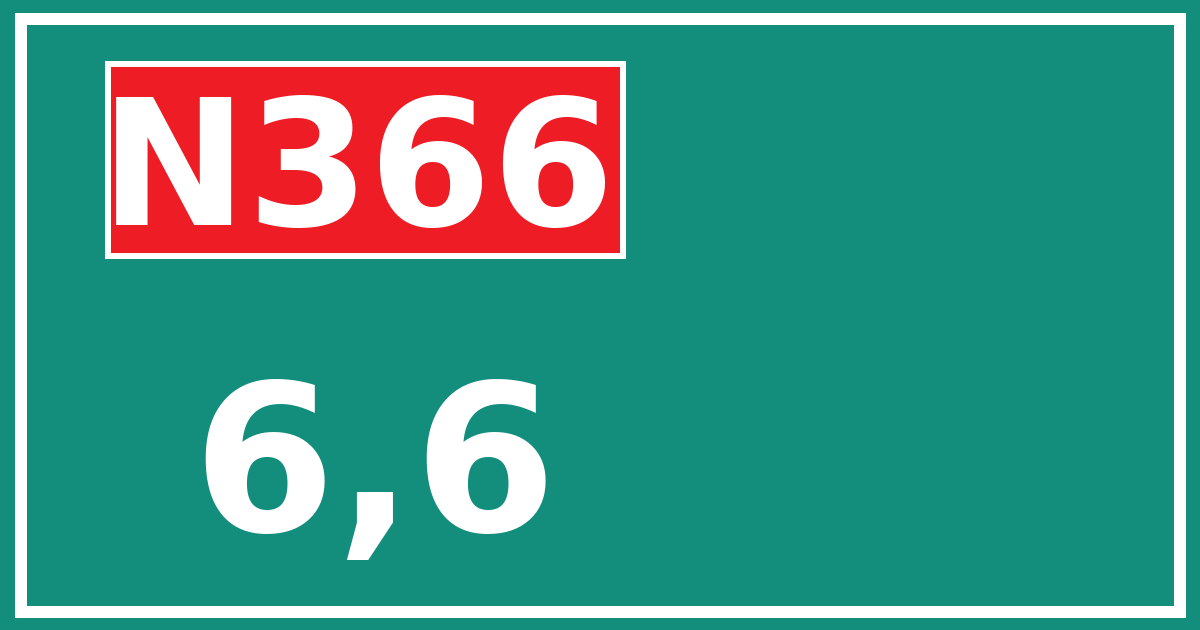 Hectometerbord N366 6,6