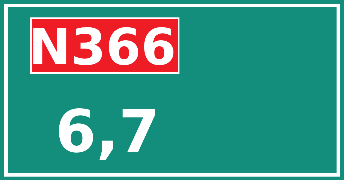 Hectometerbord N366 6,7