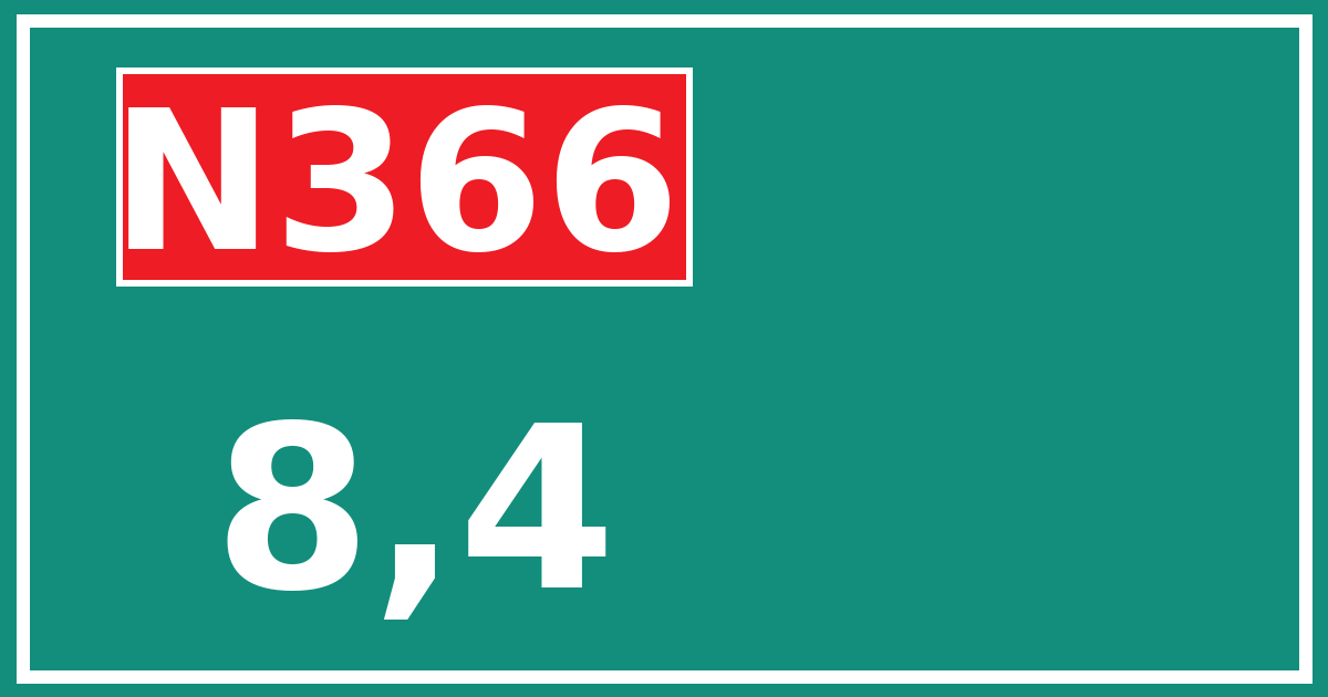 Hectometerbord N366 8,4