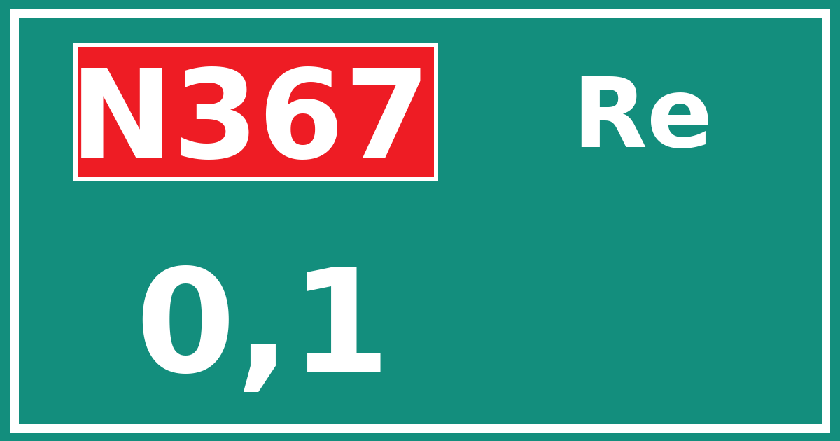 Hectometerbord N367 0,1 zijde Re
