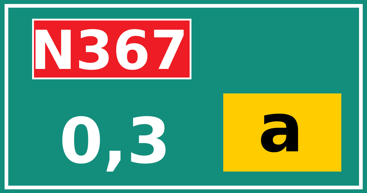 Hectometerbord N367 0,3 letter a