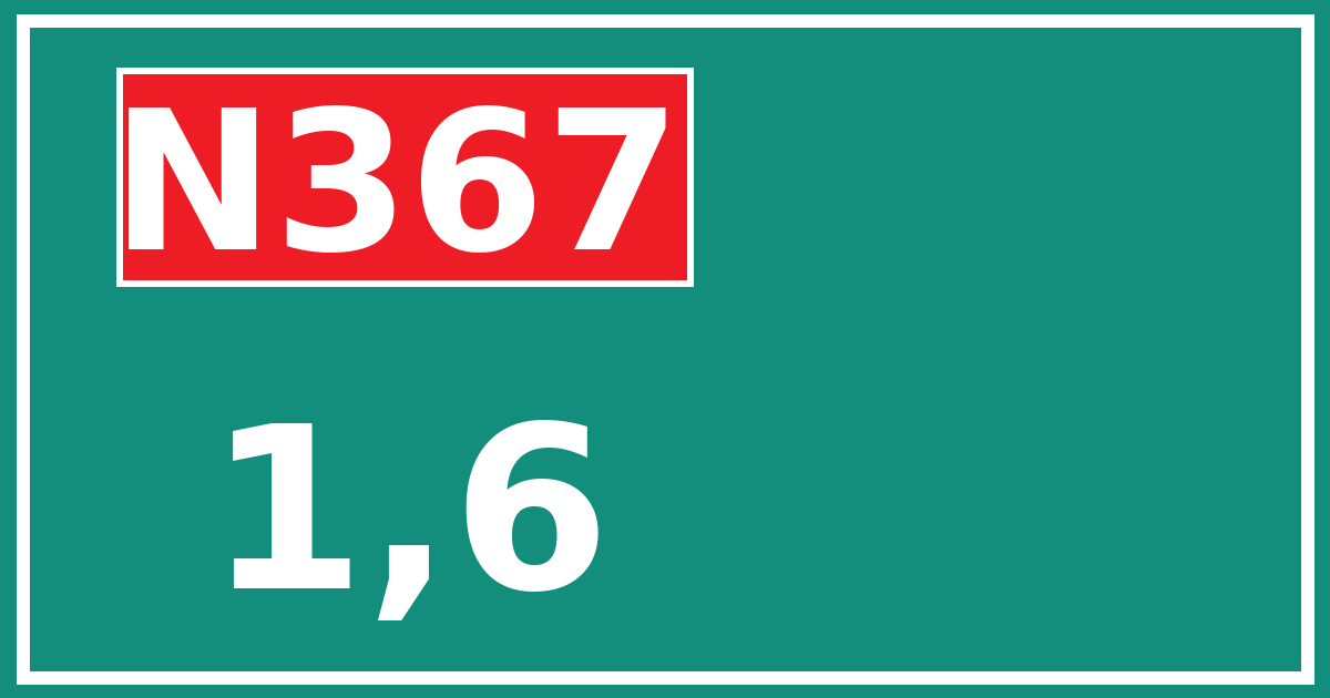 Hectometerbord N367 1,6