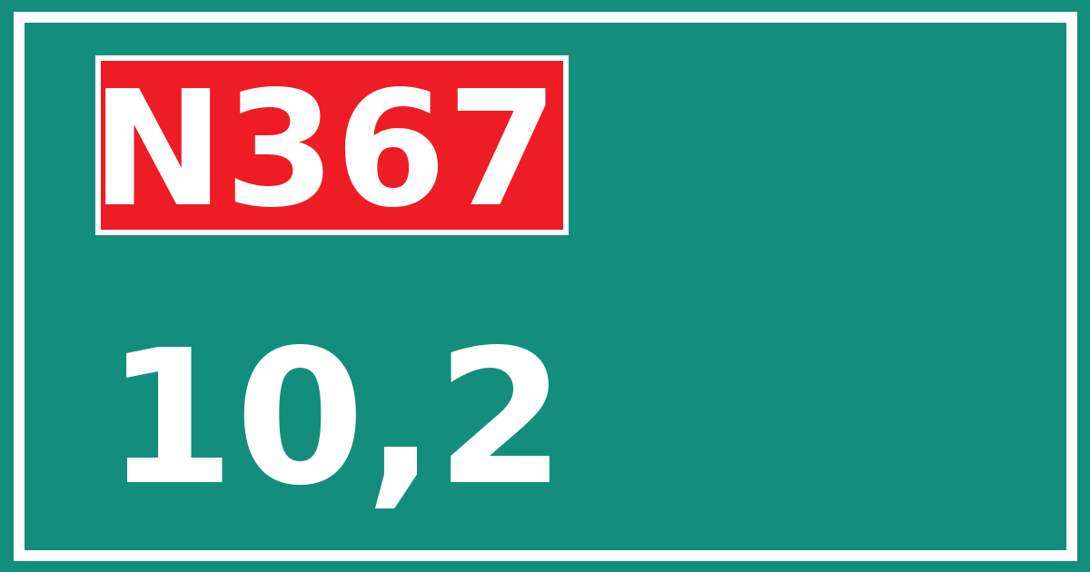 Hectometerbord N367 10,2