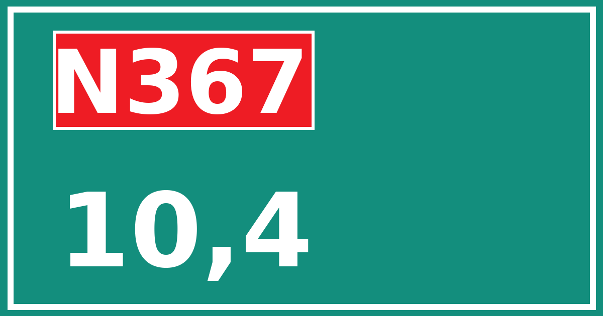 Hectometerbord N367 10,4