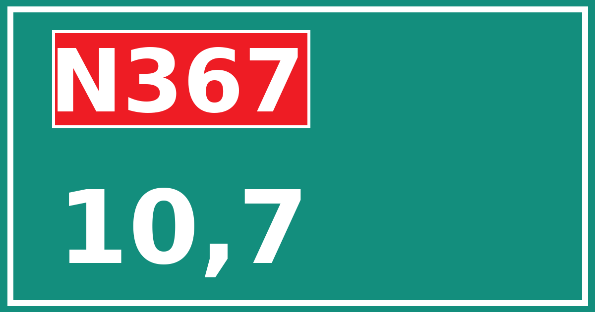 Hectometerbord N367 10,7