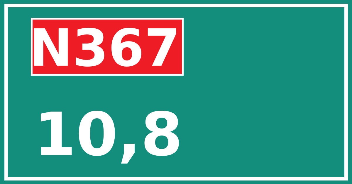 Hectometerbord N367 10,8
