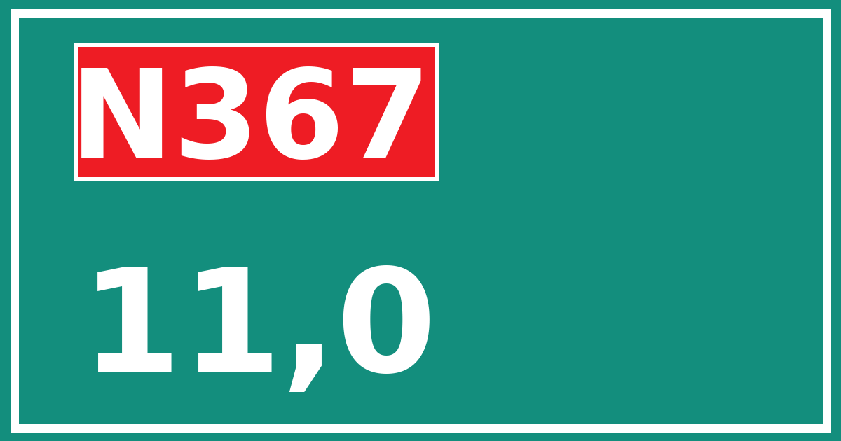 Hectometerbord N367 11,0