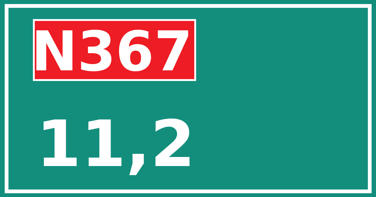Hectometerbord N367 11,2