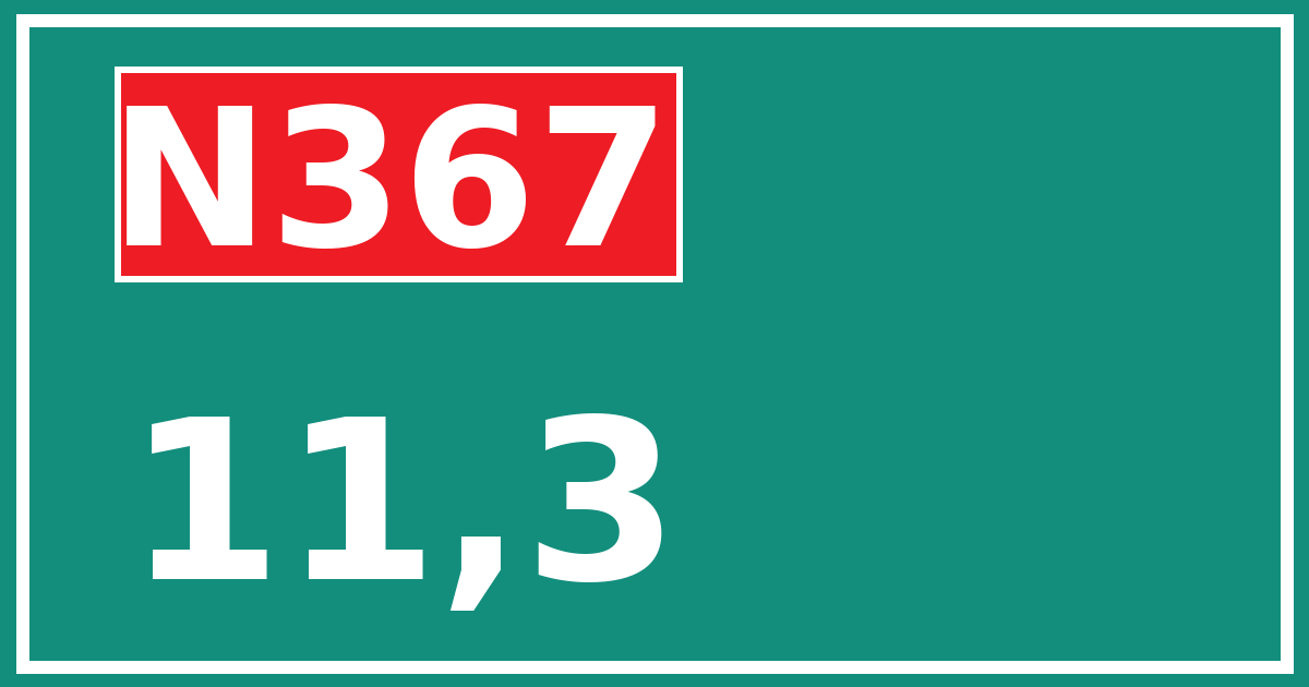 Hectometerbord N367 11,3