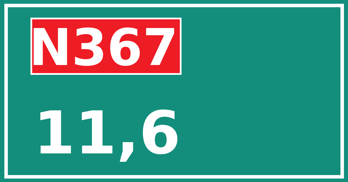 Hectometerbord N367 11,6