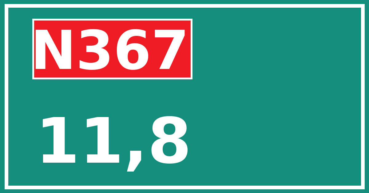 Hectometerbord N367 11,8