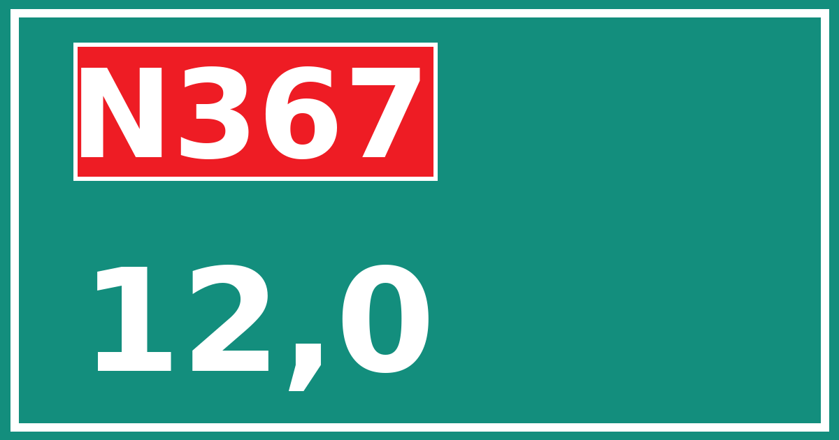 Hectometerbord N367 12,0