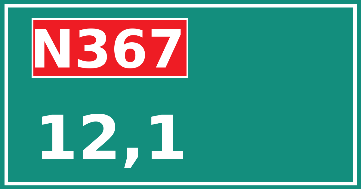 Hectometerbord N367 12,1
