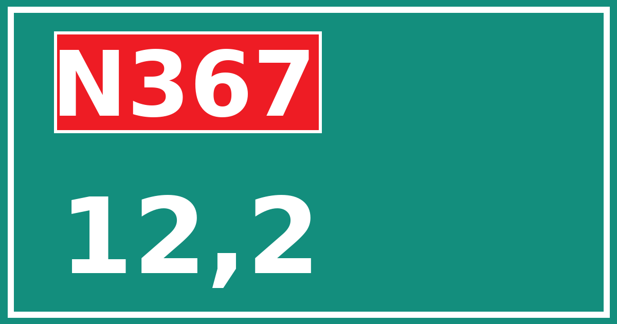 Hectometerbord N367 12,2