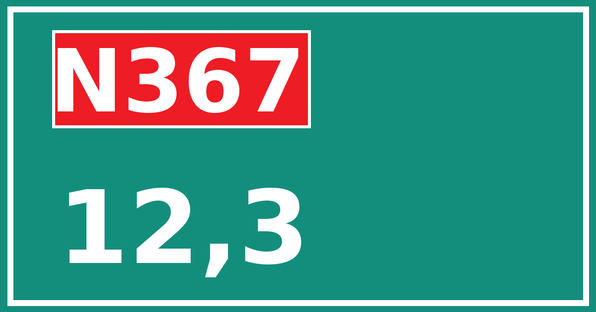 Hectometerbord N367 12,3