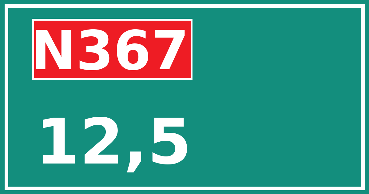Hectometerbord N367 12,5