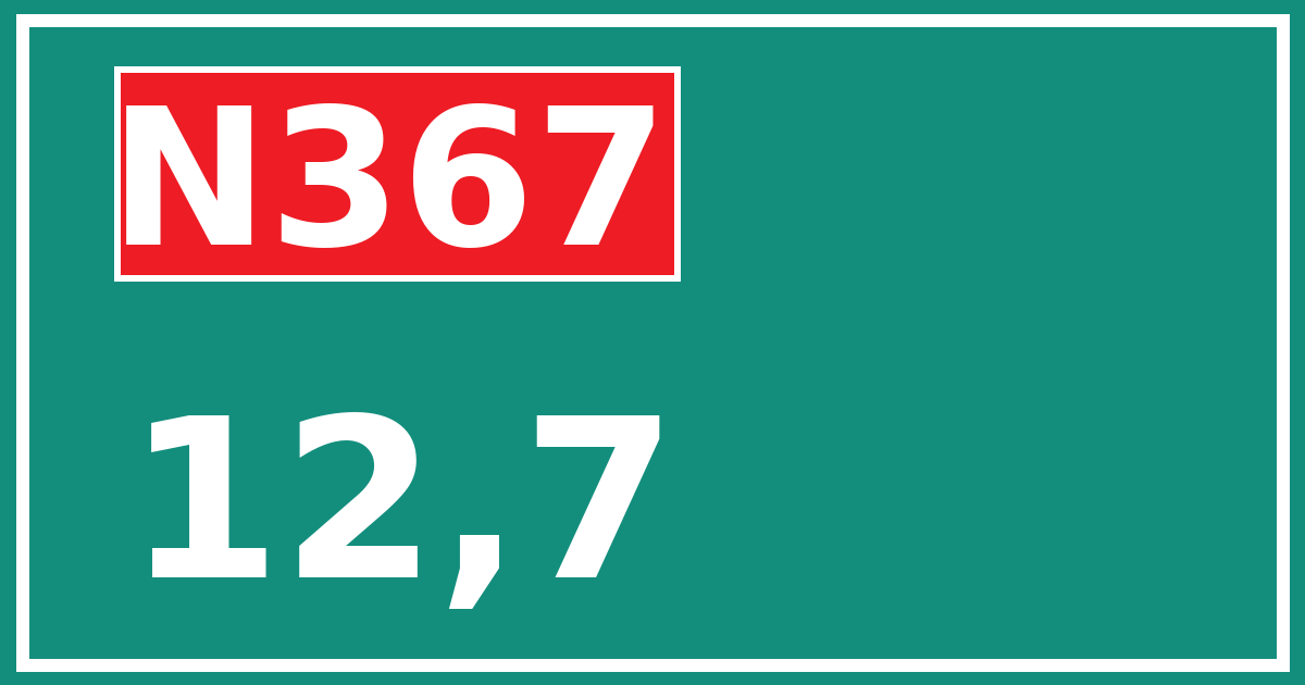 Hectometerbord N367 12,7