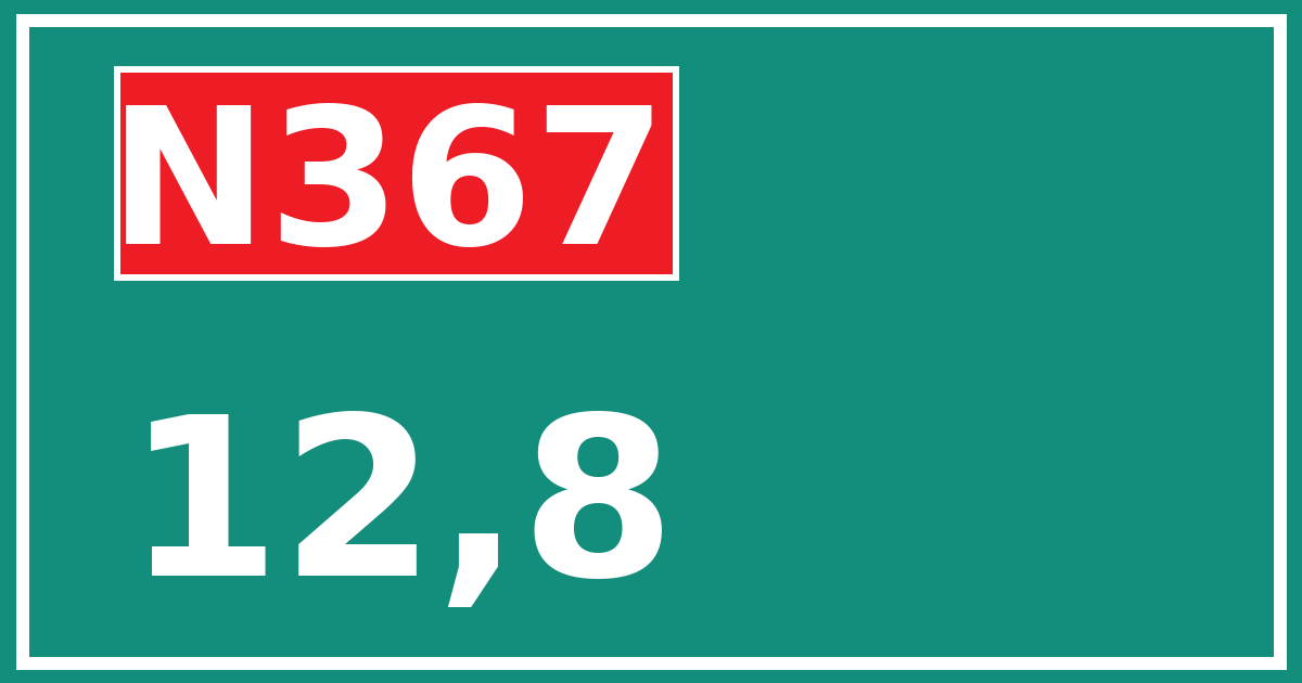Hectometerbord N367 12,8