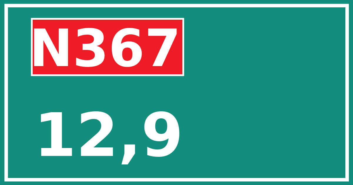 Hectometerbord N367 12,9