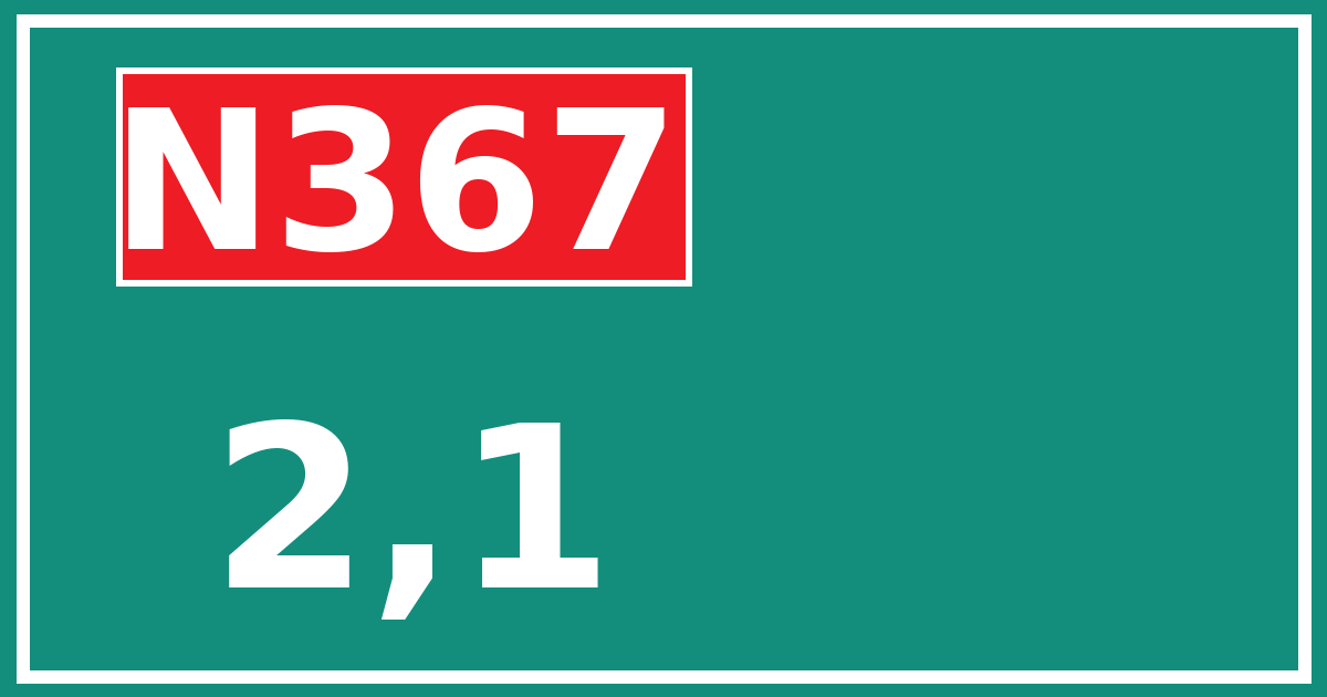 Hectometerbord N367 2,1