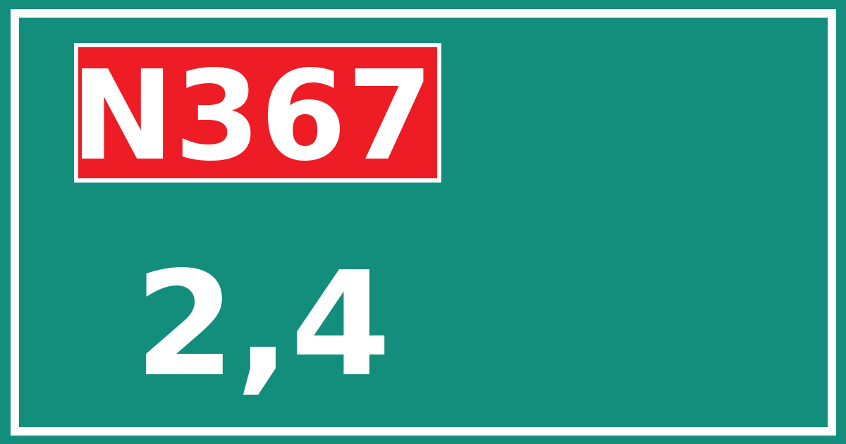 Hectometerbord N367 2,4