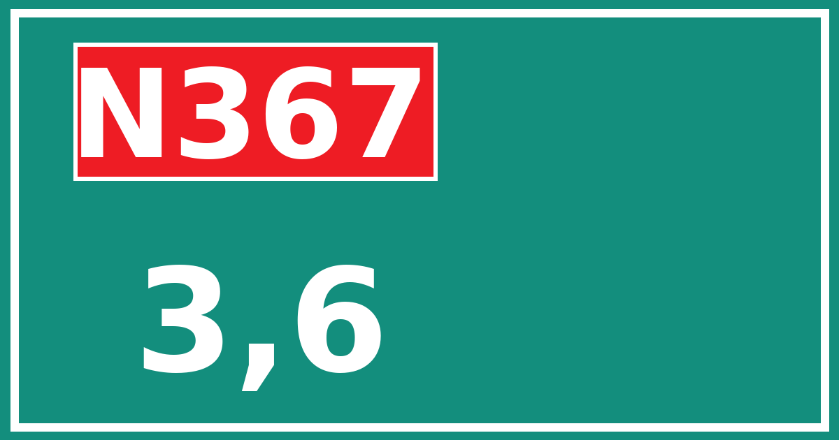 Hectometerbord N367 3,6