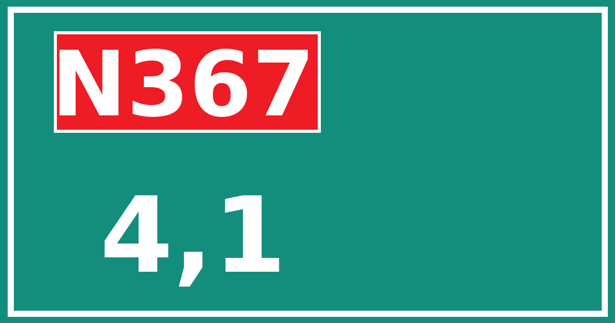 Hectometerbord N367 4,1