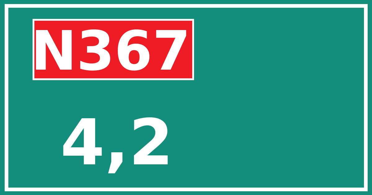 Hectometerbord N367 4,2