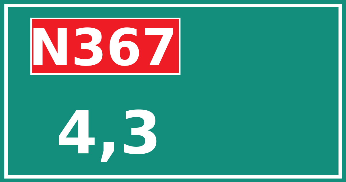 Hectometerbord N367 4,3