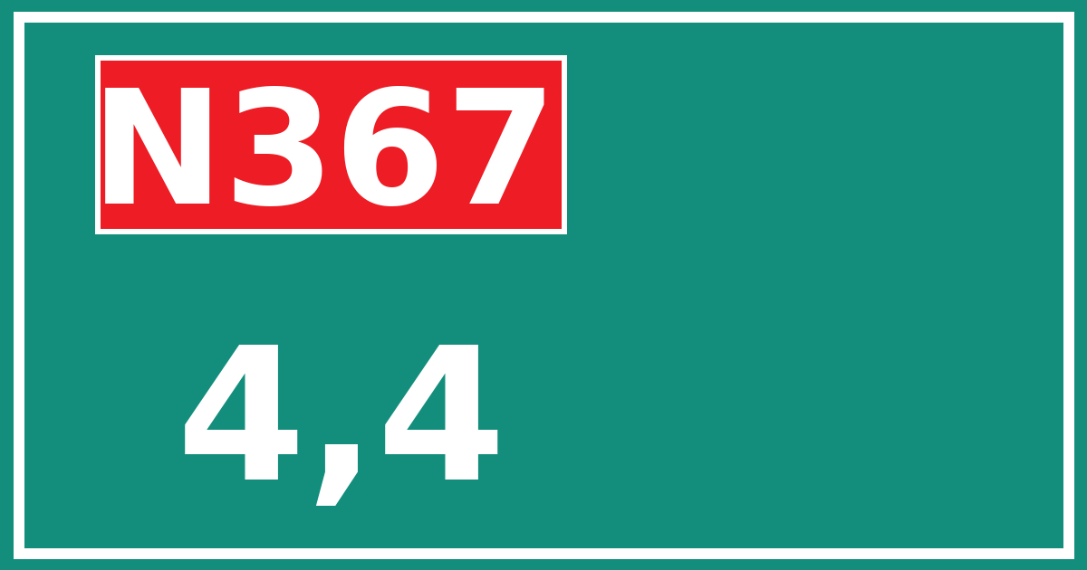 Hectometerbord N367 4,4