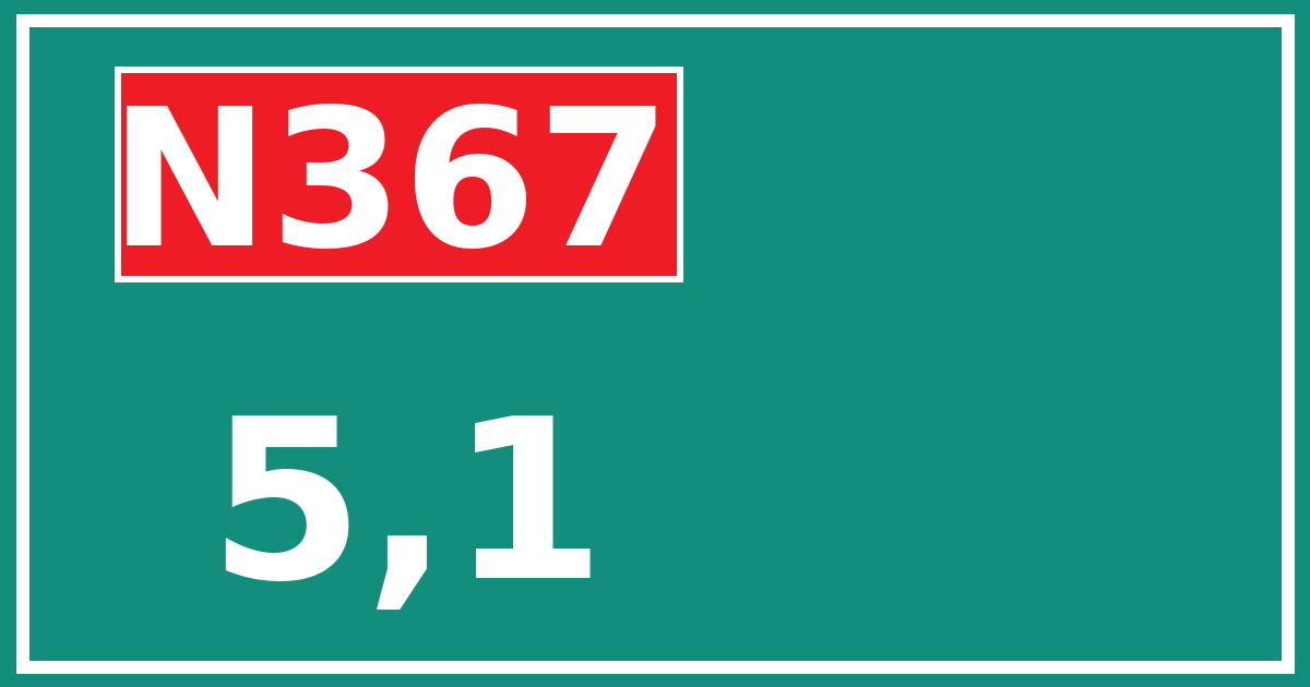 Hectometerbord N367 5,1