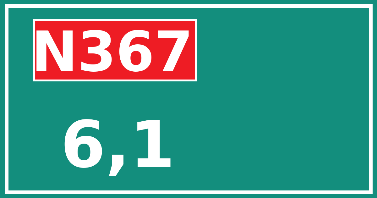 Hectometerbord N367 6,1