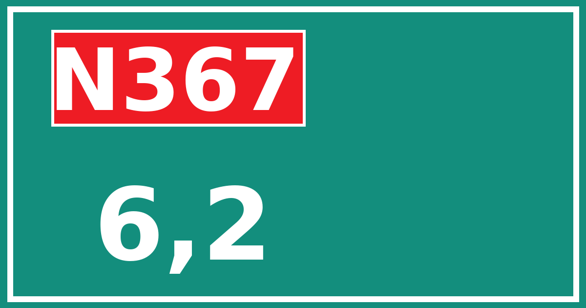 Hectometerbord N367 6,2