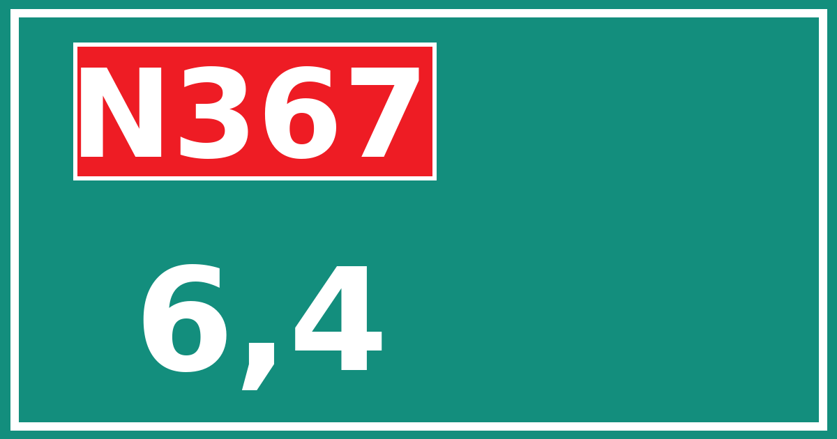 Hectometerbord N367 6,4