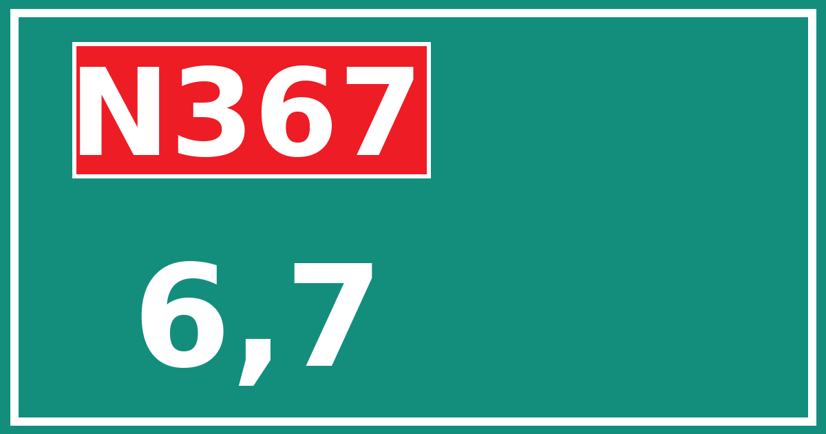Hectometerbord N367 6,7