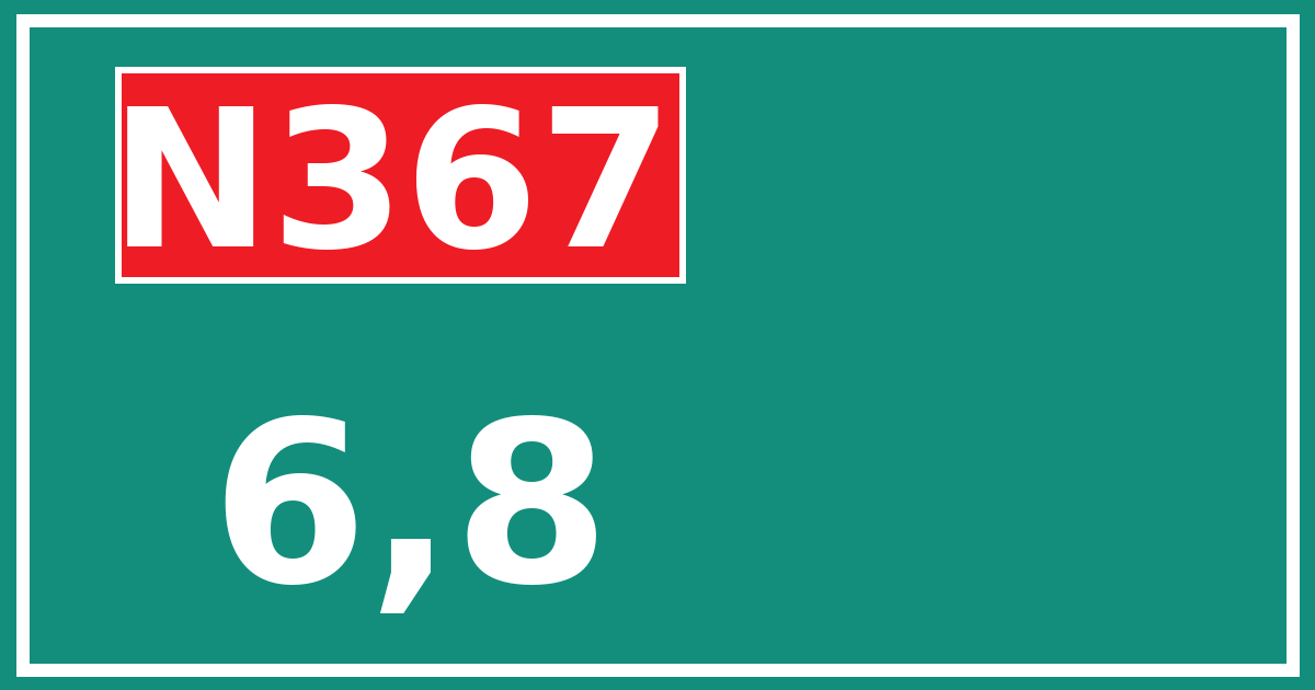 Hectometerbord N367 6,8